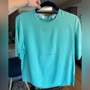 100% silk vintage blouse with button detail